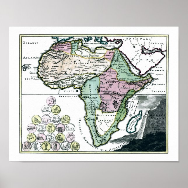 1720 Africa Vetus Map Poster (Front)