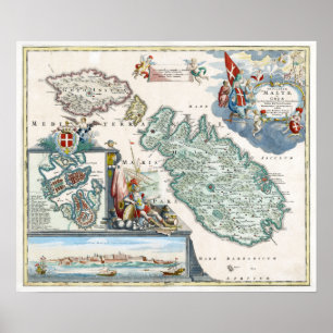 1720 Malta Map Poster