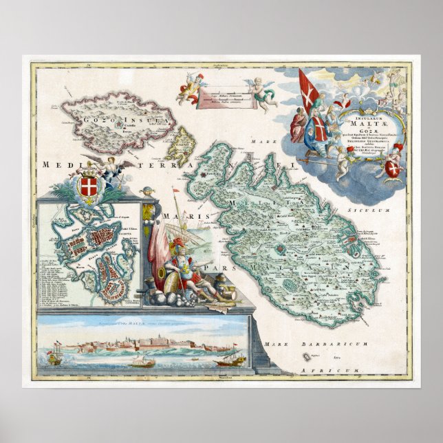 1720 Malta Map Poster (Front)