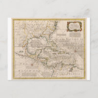 1720 Map of the West Indies by Emanuel Bowen