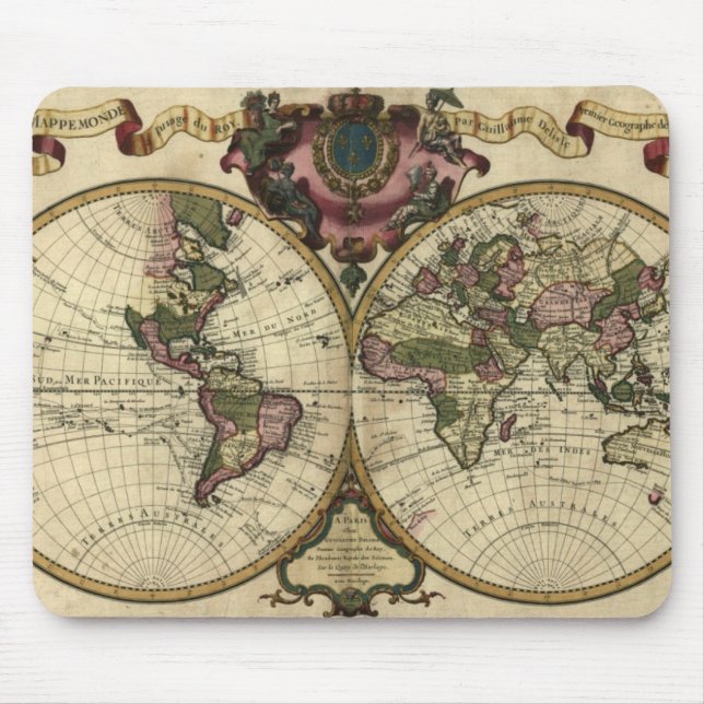 1720 Old World Map Mousepad (Front)