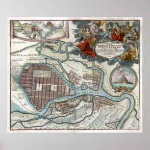 1720 Saint Petersburg Map Poster