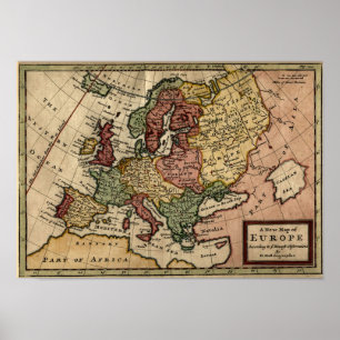 1721 Map of Europe Poster