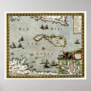 1723 Malta Map Poster