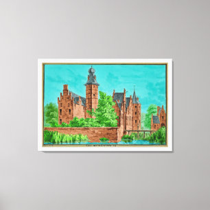1729 A. de Haen Dutch Kasteel WESTERVELT ... Canvas Print