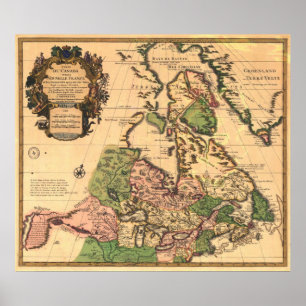 1730 Map of Canada Poster