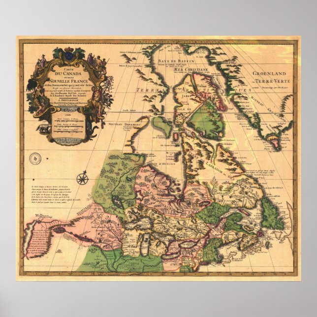 1730 Map of Canada Poster (Front)