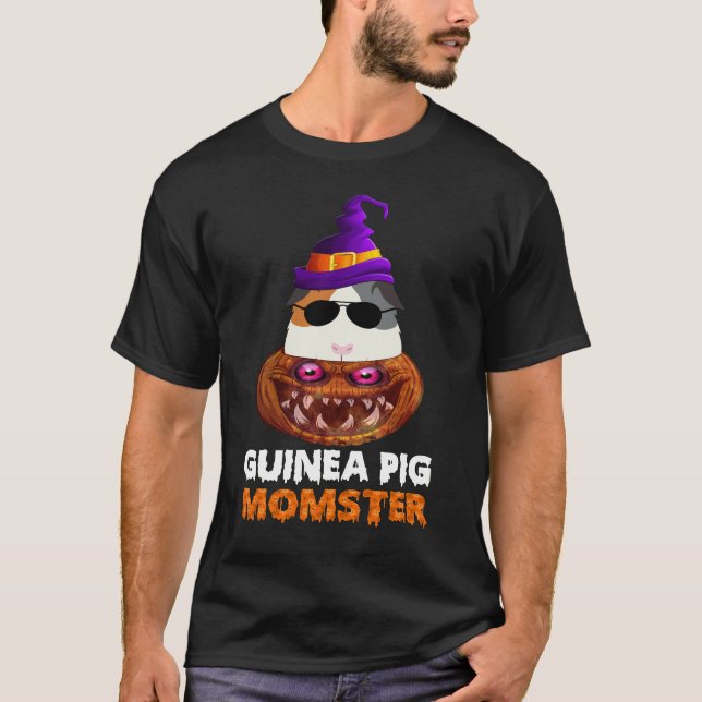 173 Guinea Pig Momster Pumpkin Monster Funny Hallo T-Shirt (Front)