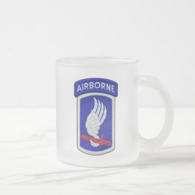 173rd ABN Airborne Brigade veterans vets LRRP Frosted Glass Coffee Mug (Right)