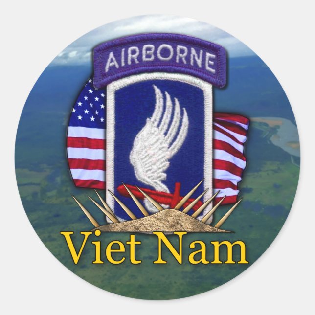 173rd ABN airborne brigade vietnam veterans vets Classic Round Sticker (Front)