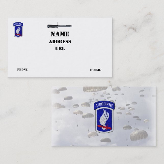 173rd ABN BDE Airborne sky soldiers veterans vets Business Card (Front/Back)