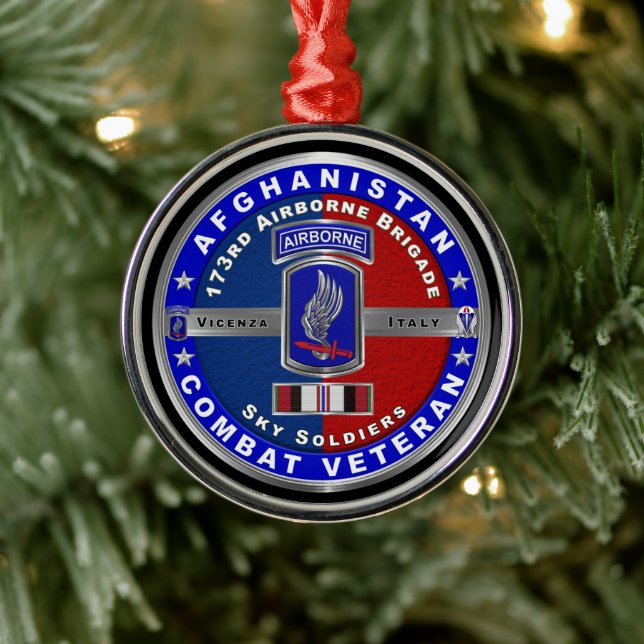 173rd Airborne Brigade Afghanistan Veteran Metal Tree Decoration (Tree)