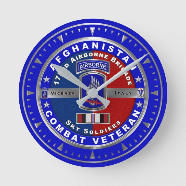 173rd Airborne Brigade Afghanistan Veteran Round Clock (Front)