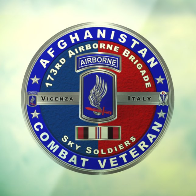 173rd Airborne Brigade Afghanistan Veteran Window Cling (Sheet 3)