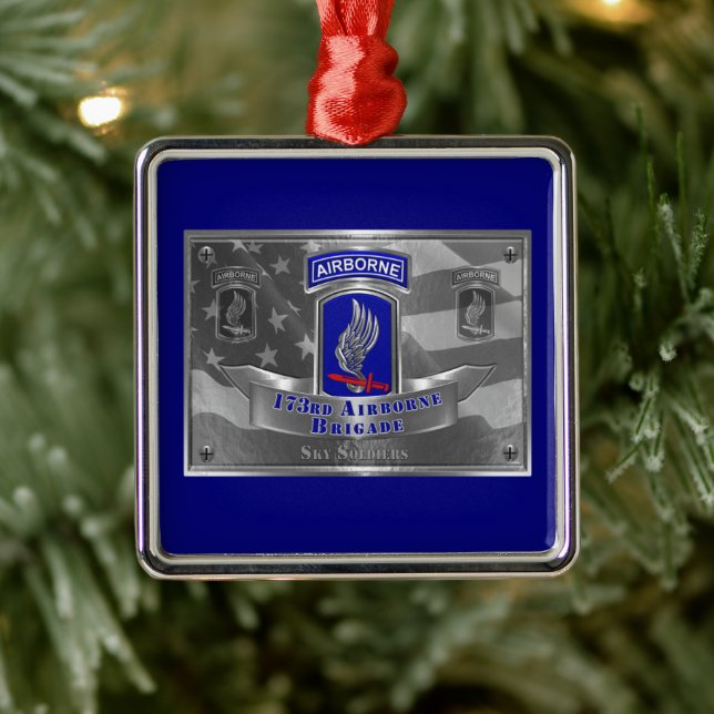 173rd Airborne Brigade Christmas Metal Tree Decoration (Tree)