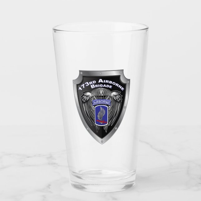 173rd Airborne Brigade Combat Team Shield Glass (Front)