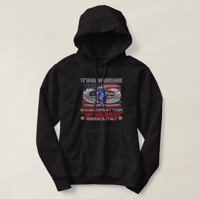 173rd Airborne Brigade Combat Team U.S Flag Vetera Hoodie (Design Front)