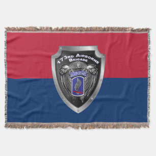 173rd Airborne Brigade Customized Shield Design Throw Blanket