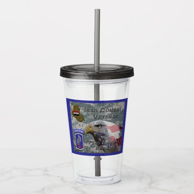173rd Airborne Brigade Iraq Combat Veteran Acrylic Tumbler (Front)