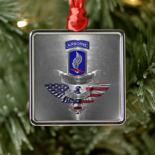 173rd Airborne Brigade Veteran Christmas Metal Tree Decoration (Tree)