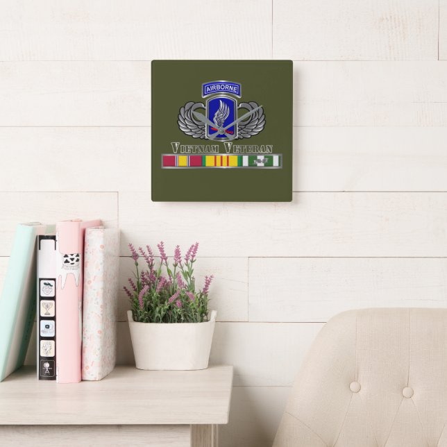173rd Airborne Brigade Vietnam Veteran Square Wall Clock (Reading Room)