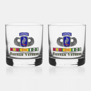 173rd Airborne Brigade Vietnam Veteran  Whiskey Glass