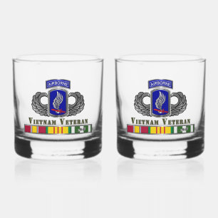 173rd Airborne Brigade Vietnam Veteran  Whiskey Glass