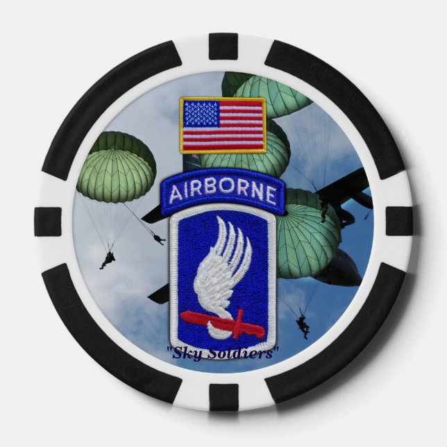 173rd airborne sky soldiers veterans vets poker chips (Front)