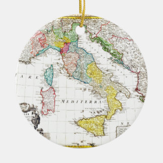 1742 Homann Heirs Map of Italy Geographicus Ceramic Tree Decoration