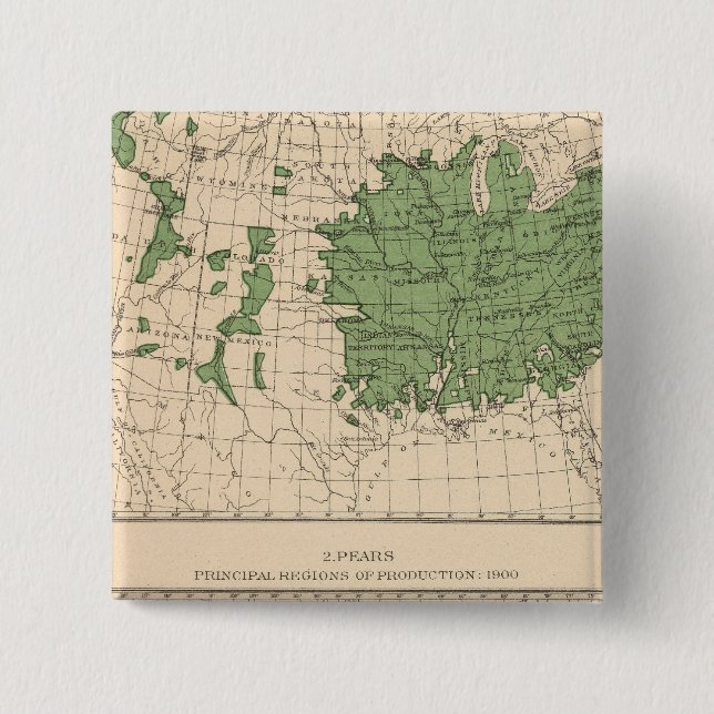 174 Apples, pears, principal regions 15 Cm Square Badge (Front)