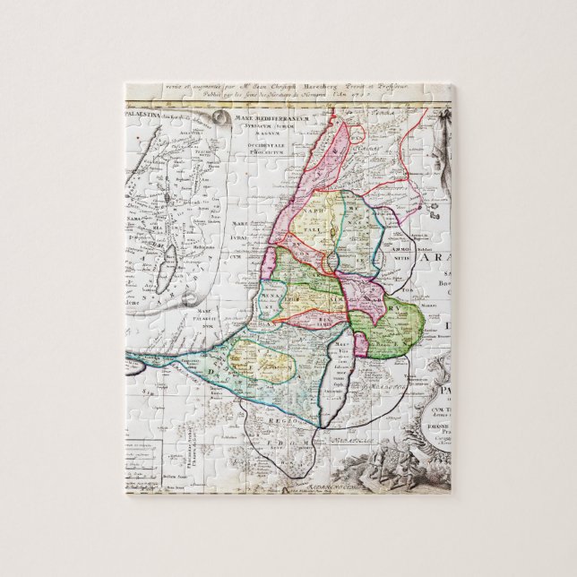1750 Homann Heirs Map of Israel Palestine Holy Jigsaw Puzzle (Vertical)