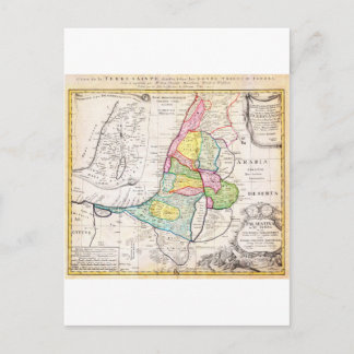 1750 Homann Heirs Map of Israel Palestine Holy Postcard