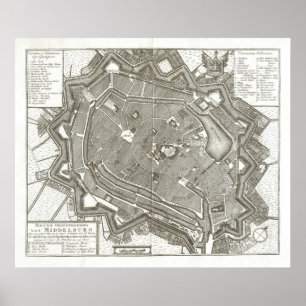 1751 map of Middelburg, Netherlands Poster