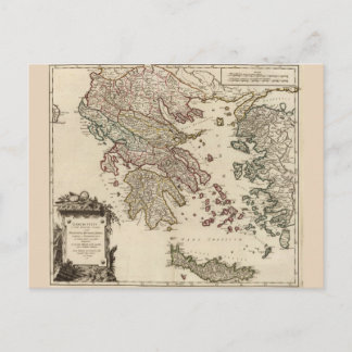 1752 Map of Ancient Greece Postcard