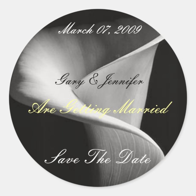 175907, Save The Date, Are Getting... - Customised Classic Round Sticker (Front)