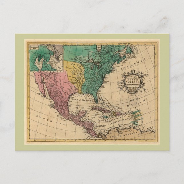 1763 North America Map Postcard (Front)