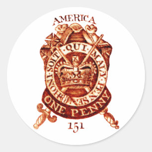 1765 American Tax Stamp Classic Round Sticker
