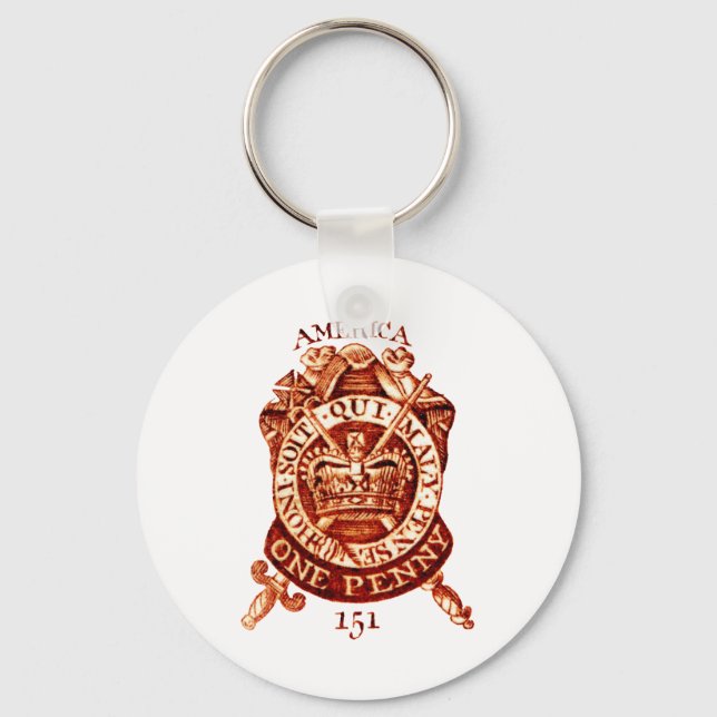 1765 American Tax Stamp Key Ring (Front)