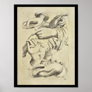 1770 Artistic Anatomy Human Hand Fingers Print