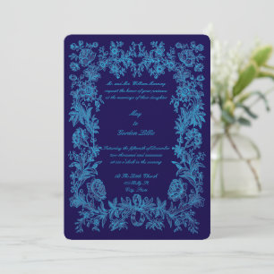 1770 Botanical Floral Border Print Wedding Invitation