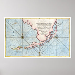 1772 Southern Florida Map Poster