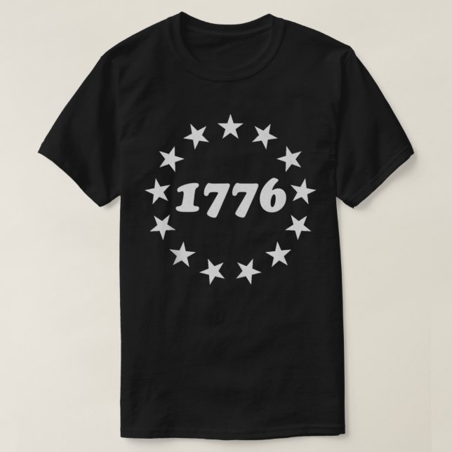 1776 13 Star Betsy Ross American Flag Retro Style  T-Shirt (Design Front)