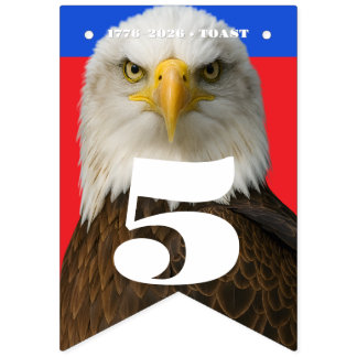 1776–2026 • 16-Flag Celebration Banner, Editable Bunting