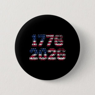 1776-2026 250th Birthday American Flag Eagle Shirt 6 Cm Round Badge