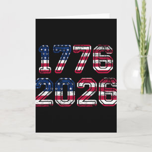 1776-2026 250th Birthday American Flag Eagle Shirt Card