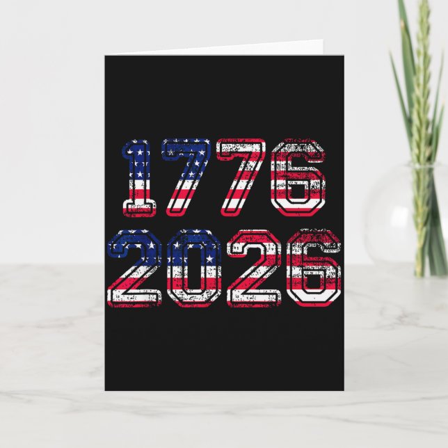 1776-2026 250th Birthday American Flag Eagle Shirt Card (Front)
