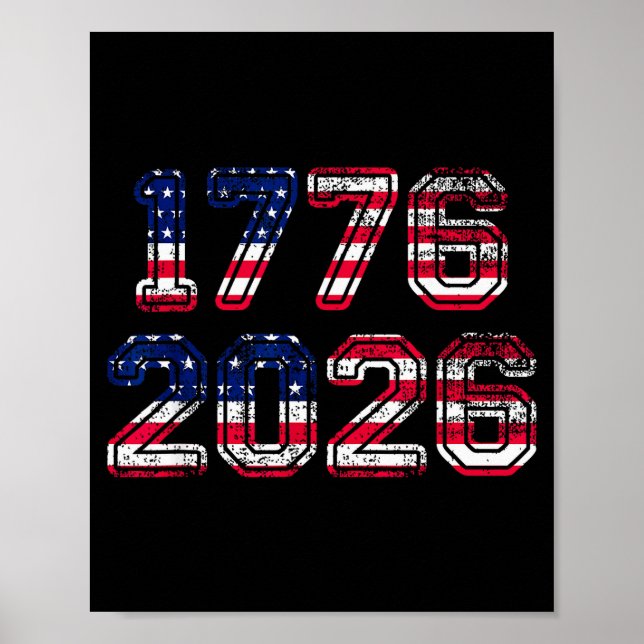 1776-2026 250th Birthday American Flag Eagle Shirt Poster (Front)