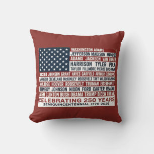 1776-2026 America 250th Anniversary Presidents Car Cushion