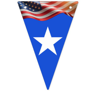 1776–2026 Editable 16-Flag Red-White-Blue America Bunting