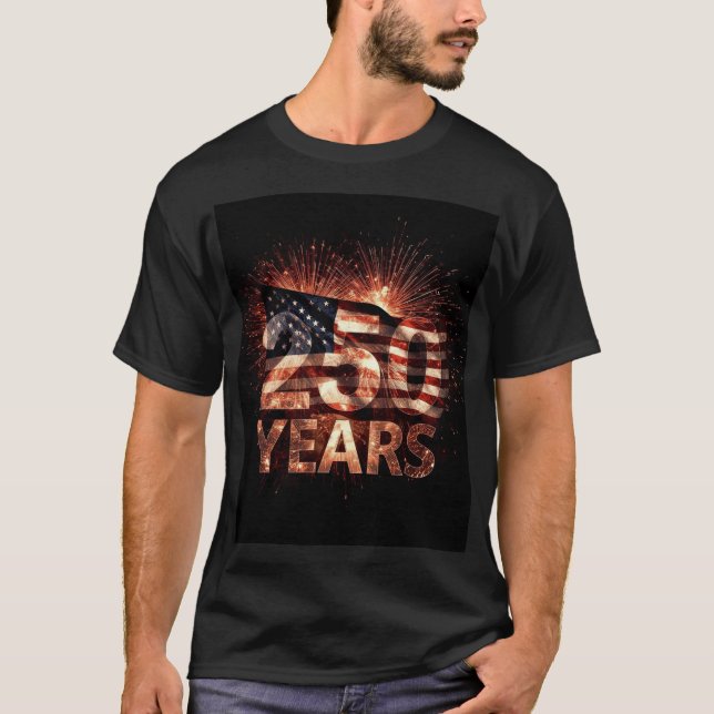 “1776–2026 Fireworks Glory” T-Shirt (Front)